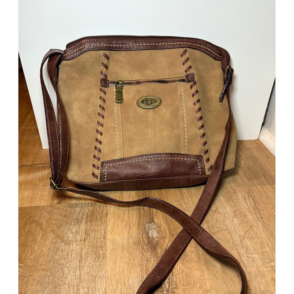 BOC Oakley Crossbody Bag Saddle Brown Faux Suede
